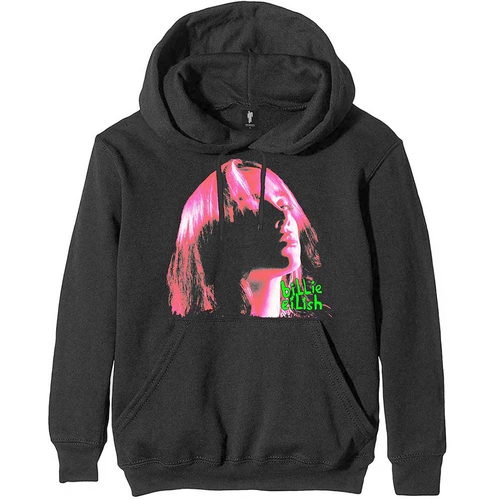 Billie Eilish Neon Shadow Pink Kapuzenpullover hoodie Schwarz